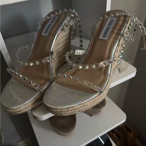 Steve Madden Iridescent Studded Wedges